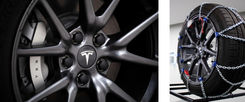 Tesla model 3 velgen en winterbanden