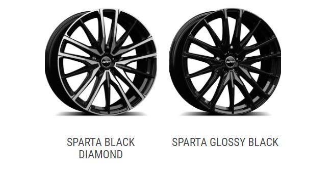 zwarte velgen van het merk sparta